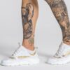 White and Gold GK Action Sneakers - Image 2