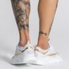 White and Gold GK Action Sneakers - Image 3