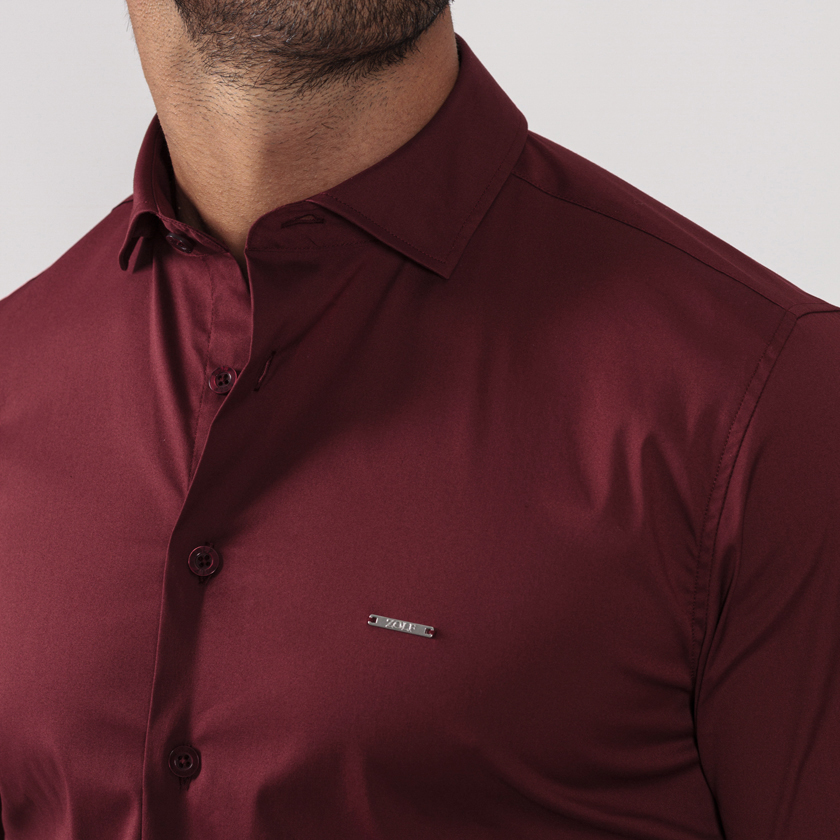 Camisa Slim-Fit Bordeaux Zolf – NorBest