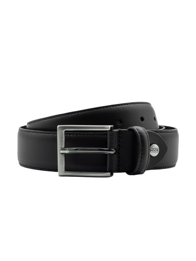 Cinto liso fivela prateada Zolf