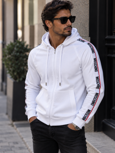 Casaco branco logo Moschino