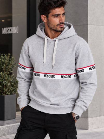 Camisola cinza logo Moschino