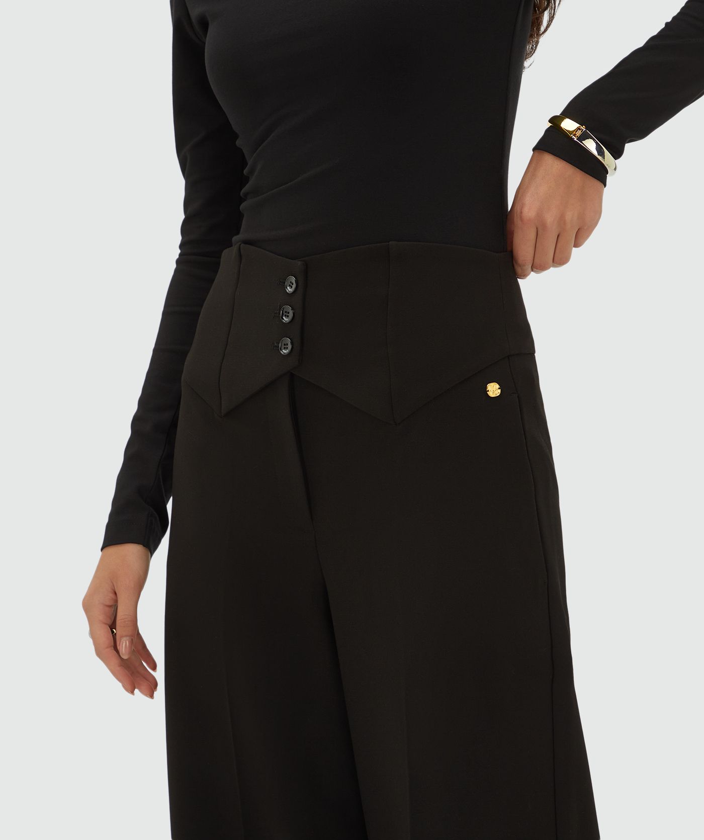 Calça wide-leg preta Josh V - Image 3