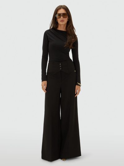 Calça wide-leg preta Josh V