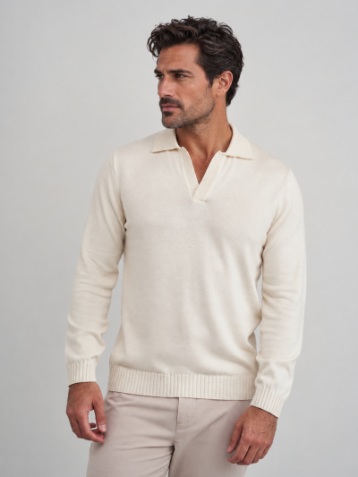 Camisola Tricot Decote V Cru Zolf