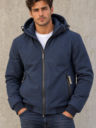Puffer jacket azul Bikkembergs
